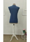 Kadın Kısa Kollu Hakim Yaka önden Fermuarlı Bürümcük Bluz