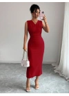 Kadın Kısa Kollu Hakim Yakalı çiçek Aksesuar Detaylı Kısa Ithal Krep Elbise