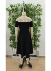 Kadın Kısa Kollu Madonna Yaka önü Kısa Arkası Uzun Ithal Krep Elbise