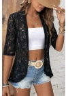 Kadın Kısa Kollu önü Açık Dantelli Ceket