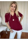 Kadın Kısa Kollu V Yaka Bluz
