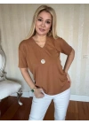 Kadın Kısa Kollu V Yaka Bluz