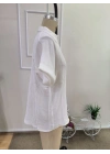 Kadın Kısa Kollu Yakalı önü Düğmeli Müslim Gömlek