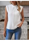 Kadın Kısa Reglan Kollu Yarı Balıkçı Yaka Ithal Krep Bluz