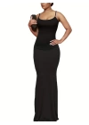 Kadın Kolsuz Askılı Bodycon Uzun Viskon Elbise