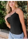Kadın Kolsuz Zincir Askılı Kaşkorse Bodycon Bluz