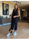 Kadın Modal Kumaş Fermuarlı Kolsuz Midi Boy Elbise