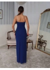 Kadın Omuz Askılı Derin Yırtmaç Detay Maxi Boy Elbise