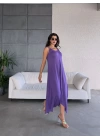 Kadın Omuz Askılı Toka Detay Maxi Boy Elbise