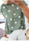 Kadın Puantiyeli Moss Krep Bluz