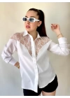 Kadın Püskül Detay Poplin Gömlek Bluz Fırsat Ürün
