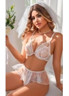 Kadın Seksi Beyaz Dantel Fantazi Kostümü 2123