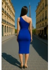 Kadın Sendy Kumaş Tek Omuz Midi Boy Elbise