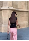 Kadın Sıfır Kollu önden Düğmeli Atlas Yelek