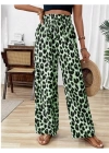 Kadın Süprem Kumaş Beli Lastikli Leopar Desen Pantolon