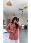 Kadın Tek Cepli Over Size Ketem Gömlek