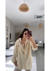 Kadın Tek Cepli Over Size Ketem Gömlek