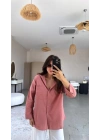 Kadın Tek Cepli Over Size Ketem Gömlek