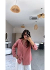 Kadın Tek Cepli Over Size Ketem Gömlek