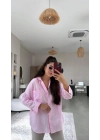 Kadın Tek Cepli Over Size Ketem Gömlek