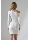 Kadın Tek Omuz Asimetrik Kesim Bodycon Elbise