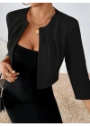 Kadın Truvakar Kol önü Açık Kısa Ithal Krep Ceket