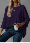 Kadın Truvakar Kollu Bisiklet Yaka Viskon Bluz