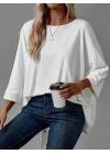 Kadın Truvakar Kollu Bisiklet Yaka Viskon Bluz