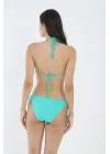 Kadın üçgen Kesim Bağcık Detay Gipeli Bikini Takım