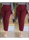 Kadın üste Oturan Paçası Bilek üzerinde Biten Atlas Kumaş Pantolon 36 (S) - 48 (4XL)