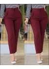 Kadın üste Oturan Paçası Bilek üzerinde Biten Atlas Kumaş Pantolon 36 (S) - 48 (4XL)
