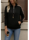 Kadın Uzun Kollu Balıkçı Yaka önden Fermuarlı Polar Bluz