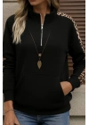 Kadın Uzun Kollu Balıkçı Yaka önden Fermuarlı Polar Bluz