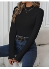 Kadın Uzun Kollu Balıkçı Yaka şardonlu Kaşkorse Bluz