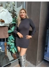Kadın Uzun Kollu Balıkçı Yaka şardonlu Kaşkorse Elbise