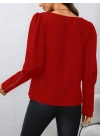 Kadın Uzun Kollu Bisiklet Yaka Fermuar Detaylı Ithal Krep Bluz