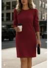 Kadın Uzun Kollu Bisiklet Yaka Iki Iplik Elbise