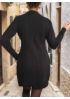 Kadın Uzun Kollu Bisiklet Yaka Iki Yandan Yırtmaç Detay Triko Bluz