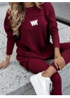 Kadın Uzun Kollu Bisiklet Yaka Nervurlu Viskon Iki Iplik Ve Tayt Pantolon Ikili Takım