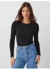 Kadın Uzun Kollu Bisiklet Yaka Süprem Bluz