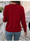 Kadın Uzun Kollu Bisiklet Yaka Triko Bluz