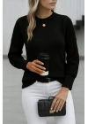 Kadın Uzun Kollu Bisiklet Yaka Triko Bluz