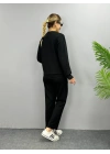 Kadın Uzun Kollu Bisiklet Yaka Viskon Iki Iplik Bluz Ve Pantolon Ikili Takım