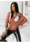 Kadın Uzun Kollu Düğme Detay Triko Bluz