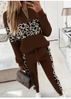 Kadın Uzun Kollu Fermuarlı Karışık Desenli Viskon Iki Iplik Bluz Ve Pantolon Ikili Takım