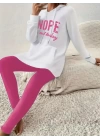 Kadın Uzun Kollu Kapşonlu Bağcıklı Viskon Iki Iplik Sweat