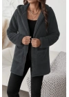 Kadın Uzun Kollu Kapşonlu önden Fermuarlı Cepli Welsoft Ceket