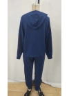 Kadın Uzun Kollu Kapşonlu Viskon Iki Iplik Bluz Ve Pantolon Ikili Takım
