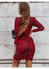 Kadın Uzun Kollu Kruvaze Yaka ön Kısım Büzgülü Dalgıç Mini Boy Elbise
