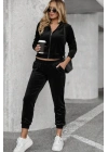 Kadın Uzun Kollu önden Fermuarlı Krop Kadife Ceket Ve Pantolon Ikili Takım